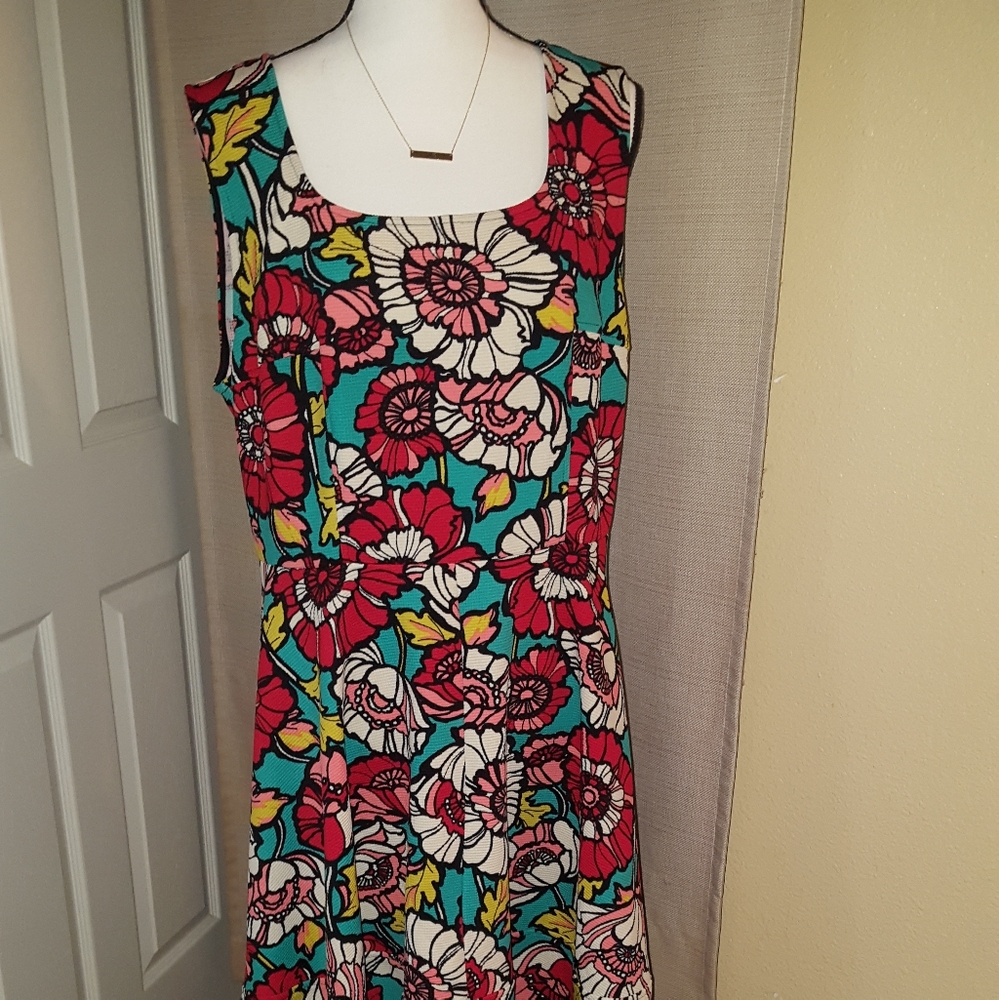 Modcloth Flower Pop Art Retro Chic Dress 2x